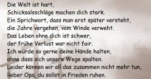 Gedichte Von Nicole Sunitsch Autorin Lieber Opa Ruhe In