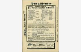 Der Thron zwischen Erdteilen. Programmheft u. Programmzettel des  Burgtheaters W…