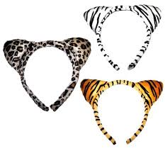 Animal ears headband and tail set horses/pony kids fancy dress theme party. Animal Ears Tiger Leopard Or Zebra The Fairy Princess Shop