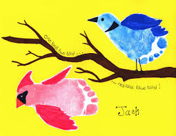 Bird Arts And Crafts For Kids Footprint Birds Great Art And Craft Kits For Children Http Gillsonlinegems Blogspot Com Handprint Art Footprint Art Toddler Art