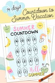 14 Days Summer Countdown Activity For Kids Fun For Little Ones Countdown Activities Countdown For Kids Fun Printables For Kids