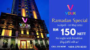 View deals for vouk hotel suites. Vouk Hotel Suites Dear Valued Guests Special Room Deal Promotion At Rm150 00 Nett Per Night Inclusive Of 2 Breakfast Sahur For Reservation Assistance Please Do Not Hesitate To E Mail Us