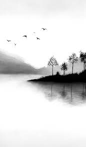 Find the perfect pencil drawing stock illustrations from getty images. Watercolor Black And White Printable Art Misty Mountains Landscape Modern Print Lake Large Wal Landscape Drawings Landscape Pencil Drawings Nature Art Drawings