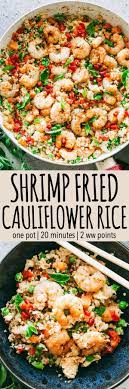 Shrimp Fried Cauliflower Rice Skip The Takeout And Make This Amazing Low Carb Fried R Fried Cauliflower Cauliflower Fried Rice Easy Cauliflower Rice Recipe