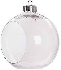 Creative Hobbies Clear Plastic Ornament Balls Open Front With Flat Bottom Great For Terrariums 3 25 In Clear Plastic Ornaments Christmas Ornaments Ornaments