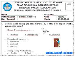 Soal uas bahasa indonesia ini sudah dilengkapi dengan kunci jawaban. Soal Pas Uas Bahasa Indonesia Kelas 1 Semester 1 K13 Tahun 2018 2019 Soal Terbaru