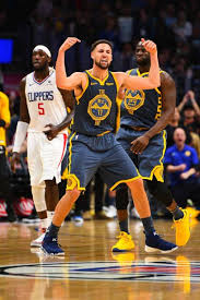 Golden State Warriors Guard Klay Thompson Reacts After Scoring A Klay Thompson Golden State Warriors Thompson