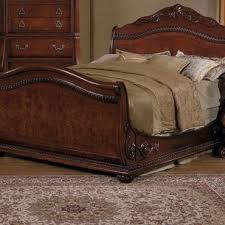 Magnolia Classics Queen Sleigh Bed In Carillion Cherry With Burl Bed Furniture Bed Queen Sleigh Bed