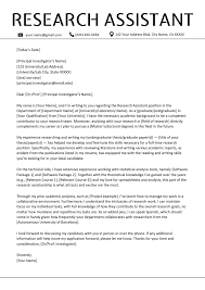 Research Assistant Cover Letter Example Resume Genius