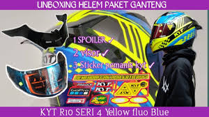 Kyt x rocket vs kyt rc7. Pasang Sticker Spoiler Pemanis Kyt R10 Yellow Fluo Blue Youtube
