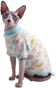 Kitipcoo Sphynx Cat Clothes Breathable Summer Cotton T Shirts For Cat Pajamas For Cats In 2020 Sphynx Cat Clothes Cat Pajamas Cat Tshirt