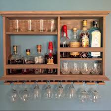 Mini Bar Weathered Gray Wine Rack Liquor Cabinet 3 X Etsy In 2020 Wall Mounted Bar Mini Bar Liquor Cabinet