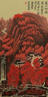 888 Auctions Blank Component Chinese Art Painting Red Abstract Painting Asian Art