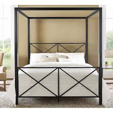 This canopy metal bed frame composed by 4 post, giving your bedroom an exciting new look. Queen Size 4 Post Metal Canopy Bed Frame In Black Fastfurnishings Com