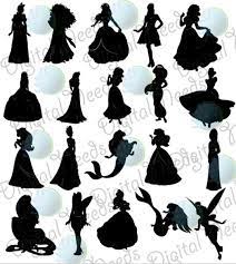 20 Disney Princess Silhouettes Png And Source Files 20 Black 20 White Instant Download Disney Princess Silhouette Disney Silhouettes Princess Silhouette