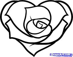 Pin By Ashley On Coloring Pages Roses Drawing Heart Drawing Flower Drawing