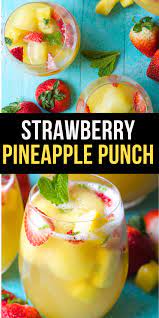 Sparkling Strawberry Pineapple Punch Alcoholic Punch Recipes Party Punch Recipes Punch Recipes