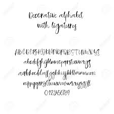 A font is the combination of typeface, size, weight, slope, and style to make up a printable or displayable set of characters. Decorative Hand Drawn Alphabet Handwritten Brush Font Modern Calligraphy Abc Royalty Free Cliparts Vectors And Stock Illustration Image 95673888