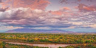 Fall Foliage Panorama of Albuquerque and Sandia Mountains