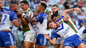 Join us at anz stadium for rabbitohs v bulldogs nrl live scores as part of nrl 2020. Nrl News Rabbitohs Vs Bulldogs Cody Walker Elbow Crusher Tackles Video Shoulder Charge Keaon Koloamatangi