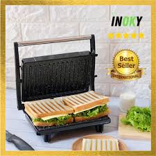Pertama, potonglah roti tawar supaya menjadi segitiga atau sesuai dengan selera, lalu sisihkan. Pemanggang Roti Bakar Toaster Sandwich Maker Panini Press Alat Panggang Panggangan Idealife Il 203 Shopee Indonesia