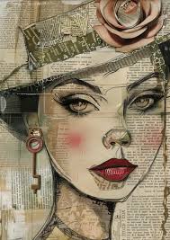 12 Vintage-Inspired Collage Art Woman Portraits Mixed Media Junk Journal  Printables Boho Chic Eclectic Paper Crafting Collection DIY Design