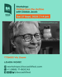 Meet Debbie Jacob, award-winning journalist and author and facilitator of  Bocas Academy's upcoming online workshop, Writing from the Archive. A  background in anthropology helped shape Jacob's work in journalism,  education, and library