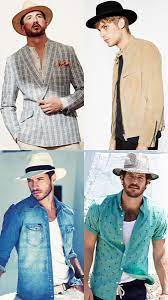 Men S Spring Summer Statement Look Pull Off Guide Wide Brim Summer Hats Outfit Inspira Mens Fashion Summer Outfits Hat Outfits Summer Mens Fashion Suits Black