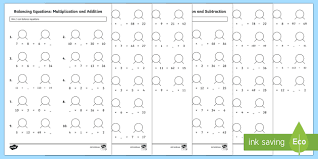 Musa march 26, 2018 worksheets no comments. Ks2 Balancing Equations Worksheet Primary Resources