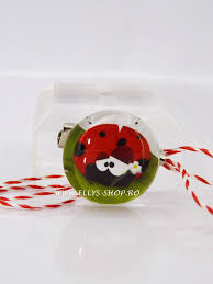 Martisor Copii Buburuza Vesela Pe Frunza Model 2017 Christmas Bulbs Christmas Ornaments Holiday Decor