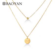 Kalung fashion added 40 new photos to the album: Baoyan Beruntung Kalung Berlapis Ganda Bulat Liontin Kalung Fashion Rose Emas Perak Emas Stainless Steel Kalung Wanita Liontin Kalung Aliexpress