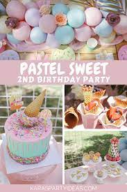 Kara S Party Ideas Pastel Sweet 2nd Birthday Party Kara S Party Ideas