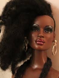 High quality fiber material hair / wig clothes: Kyia Tonner Doll Duels Natural Hair Doll Natural Hair Art Black Barbie