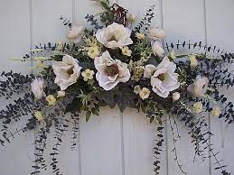 Classic black & white door swag diy for the fall. Santa S Silk Flower S Swags Wreaths Arrangement S Jewelry Floral Swag Flower Arrangements Floral Wreath