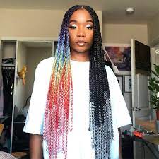 Fun With Colors Do You Love The Funky Twist That Cherdericka Created With These Box Braids Hair Styles Girls Hairstyles Braids African Braids Hairstyles