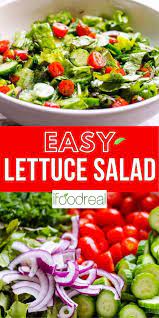 Lettuce Salad With Tomato And Cucumber Lettuce Salad Recipes Side Salad Recipes Salad Recipes For Dinner