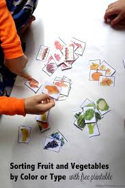 Fruit Vegetable Sorting Activity With Free Printable Preschool Food Preschool Activities Preschool Garden