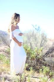 Maternity Robe Fitted White Maternity Gown With Fringe Off The Shoulder Jersey Lengthy Maxi Gown Ge White Maternity Dresses Maternity Gowns Baby Shower Dresses
