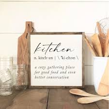 You might even like to take a peek in your neighbor's trash dumpster for your own kind of treasure. Kitchen Definition 1 X1 Wooden Sign Distressed Rustic Wall Decor Painted Shabby Chic Wall Plaque Foodie Art