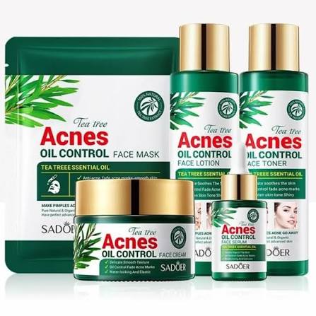 🌿 Tea Tree Acnes Oil Control Face Cream - by SADOER 🌿 Bidhaa maalum kwa  wale wenye chunusi, ngozi ya mafuta na alama za chunusi. ✓ Faida Kuu za  seti hii: ✨