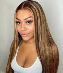 13X4 Glueless Lace Highlight Ombre Blonde Lace Frontal Wig 100% Human Hair  P4/27 180 Density