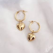 Polyurethane platinum over sterling silver recycled zinc rose gold over sterling silver alloy gold plated metal 18k white gold crystal pearl polyester vermeil quartz surgical steel turquoise. Gold Heart Hoop Earrings