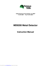 Trails by calling toll free: Famous Trails Md9200 Manuals Manualslib