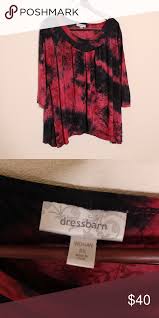 Womens Red And Black 3 4 Sleeve Blouse Lady In Red Sleeve Blouse Dress Barn Tops
