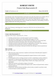 counter sales representative resume