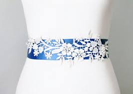 Bridal Sash Belt Wedding Sashes Belts Floral Sash Belt Bridesmaids Flower Girl Something Blue Royal Blue Sash Belt Maternity Sash Blue Wedding Dresses Wedding Sash Belt Wedding Dress Belt