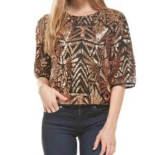 Some cuts are particularly flattering on lots of silhouettes. Custom Ladies Black Rose Gold Sequins Top Rounded Neck Loose Short Sleeves Sequin Top Women Buy Sequins Tops Sequin Crop Top Sequin Top Women Product On Alibaba Com