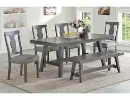Lavon Table Set Rustic Gray Finish Grey Dining Tables Grey Round Dining Table Dining Room Design