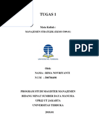 Kombinasi dari berbagai elemen tersebutlah yang membuka pintu untuk melihat opsi strategi. Tugas 1 Manajemen Stratejik