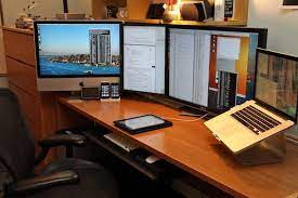 Mac Setups Imac Macbook Pro External Monitors Ipad Iphone Home Office Setup Mac Setup Office Setup
